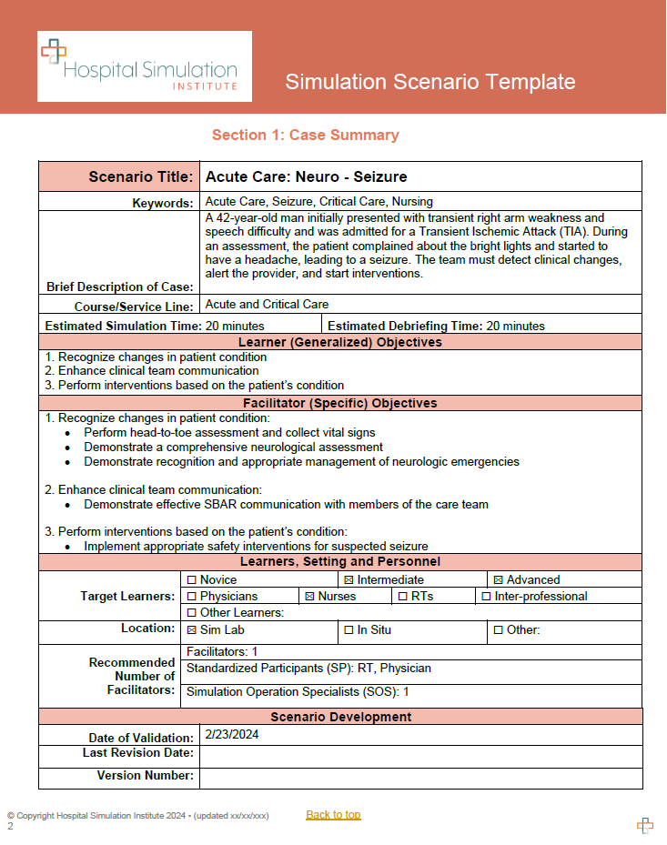 Acute Care: Seizure