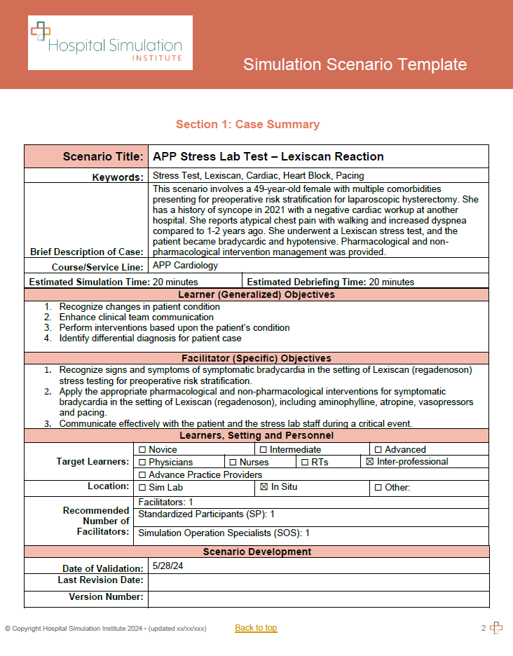 APP Stress Lab: Lexiscan Reaction