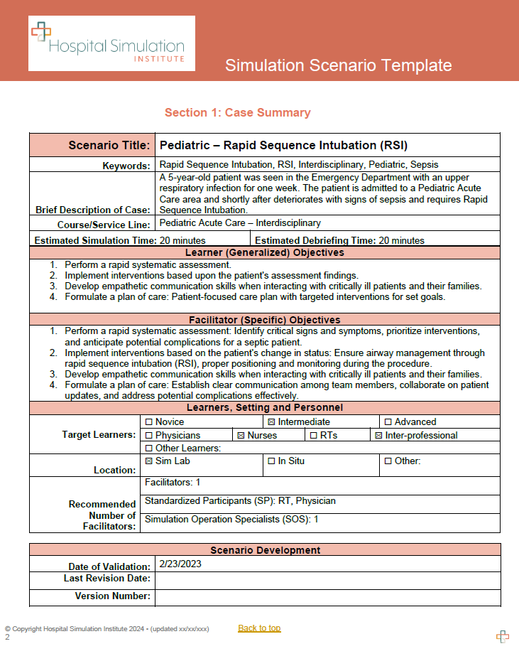 Pediatric - Rapid Sequence Intubation (RSI)